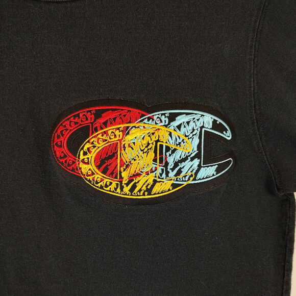 VTG Champion 3 logo embroidered streetwear casual tshirt mens Small - Picture 3 of 6